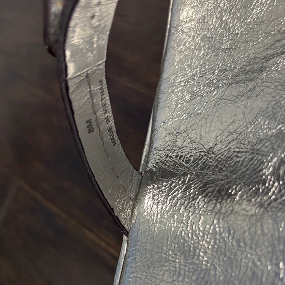 Tory Burch Metallic Silver Wedge Miller Sandals - Picture 5 of 7